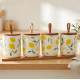 Lemon Pattern Porcelain Jar Set - 4 Pcs